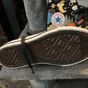 Kids 12.5 converse shoes.  Night time - camping theme. New never worn.